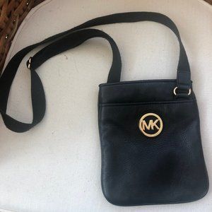 Michael Kors Black Leather Crossbody Bag